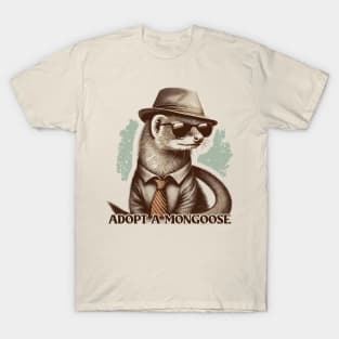 Adopt A Mongoose // Vintage Funny Design T-Shirt